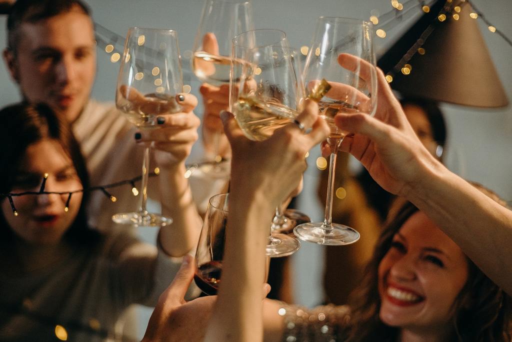 People drinking moderately at a party